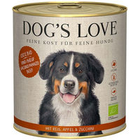 Produktbild von Dog's Love Bio Hundefutter Rind mit Reis, Apfel und Zucchini für Adult 6x800g