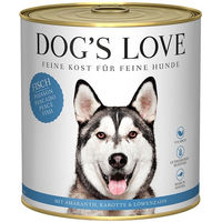 Produktbild von Dog's Love Classic Hundefutter Adult Fisch mit Amaranth, Karotte und Löwenzahn Stückchen in Sauce glutenfrei 12x800g