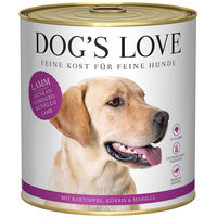 Produktbild von Dog's Love Classic Hundefutter Lamm mit Kartoffel, Kürbis und Marille Monoprotein Stückchen in Sauce 6x800g