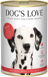 Produktbild von Dog's Love Classic Hundefutter Rind mit Apfel, Spinat und Zucchini Monoprotein 6x400g