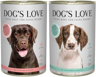 Produktbild von Dog's Love Hypoallergenes Hundefutter Mixpaket für Adult und Senior 12x400g