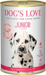 Dog's Love Junior Hunde Nassfutter Rind mit Karotte und Salbei getreidefrei 6 x 400 g - 6 x 400 g – Bild 1 von 3
