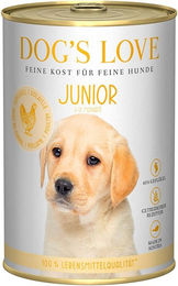 Produktbild von Dog's Love Junior Hundefutter Geflügel mit Zucchini und Apfel getreidefrei 6x400g