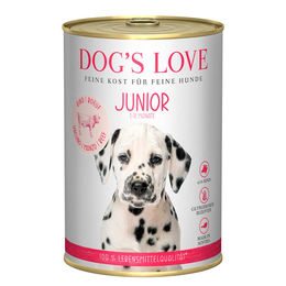 Dog's Love Junior Hundefutter Rind mit Karotte und Salbei getreidefrei Stückchen in Sauce 12x400g – Bild 1 von 2