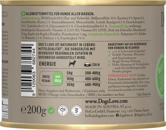 Dog's Love Nassfutter für Hunde Senior Wild Getreidefrei 6 x 200 g - 6 x 200 g – Bild 1 von 3