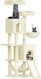 Dogat Katzenkratzbaum mit Leiter und Schlafplätzen in Beige 158cm mit Sisal – Bild 1 von 3