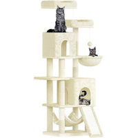 Produktbild von Dogat Katzenkratzbaum mit Leiter und Schlafplätzen in Beige 158cm mit Sisal