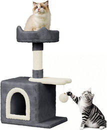Dogat Katzenkratzbaum mit Sisal und Kuschelhöhle Grau 70cm Höhe – Bild 1 von 5