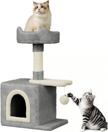 Dogat Katzenkratzbaum mit Sisal und Kuschelhöhle Grau 70cm Höhe – Bild 1 von 5