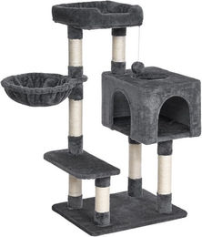 Dogat Kratzbaum für Katzen mit Katzenhaus, Hängematte und Kippschutz aus Sisal, 100 cm – Bild 1 von 4