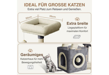 Dogat Kratzbaum für Katzen mit Katzenhaus und Spielball 107 cm hoch – Bild 1 von 2