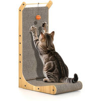 Produktbild von Dogat L-förmiges Katzen Kratzbrett mit Spielkugel zur Wandmontage 42 x 29 x 68 cm