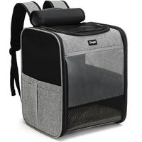 Produktbild von Dogat Tiertransportrucksack als Transportbox für Hunde kleiner Rassen und Katzen bis 7 kg aus Polyester in Grau Schwarz 27 x 34 x 40 cm