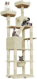 Dogat XXL Kratzbaum für Katzen mit Kletterturm 208cm aus Plüsch und Sisal mit Höhlen und Liegemulden – Bild 1 von 4