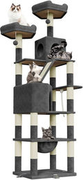 Dogat XXL Kratzbaum für Katzen mit Kletterturm und Höhlen 208cm Grau – Bild 1 von 2