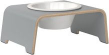 Produktbild von dogBar Erhöhter Napf aus Holz für Hunde Grau Grösse M-Small 36 x 24 x 14 cm