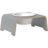 Produktbild von dogBar Erhöhter Napf aus Holz für Hunde Grau Grösse M-Small 36 x 24 x 14 cm
