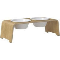 Produktbild von dogBar® Erhöhter Napf Wooden oak light aus Holz Grösse M Braun 57 x 24 x 18 cm