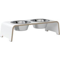 Produktbild von dogBar Hundebar Futternapf aus Holz Weiß Größe M-Small