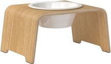 Produktbild von dogBar Hundebar Single oak light Erhöhter Napf aus Holz in Beige Grösse M