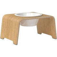 Produktbild von dogBar Hundebar Single oak light Erhöhter Napf aus Holz in Beige Grösse M