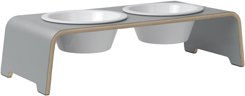 Produktbild von dogBar Hundebar Wooden Erhöhter Napf aus Holz Grau Gr. M-Small 57 x 24 x 14 cm