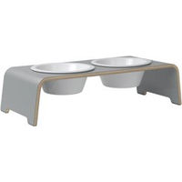 Produktbild von dogBar Hundebar Wooden Erhöhter Napf aus Holz Grau Gr. M-Small 57 x 24 x 14 cm