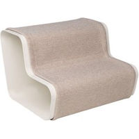 Produktbild von dogBeam Hundetreppe aus Stoff in Weiß/Beige Maße 34 x 38 x 25 cm zur Gelenkschonung für Hunde