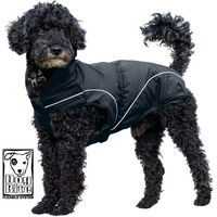 Produktbild von DogBite Regenjacke für Hunde in Schwarz aus Polyester, wasserdicht und atmungsaktiv, Größe M