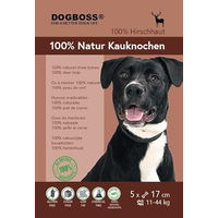 Produktbild von DOGBOSS 100% Natur Kauknochen aus Hirschhaut für Hunde 17 cm 5er Pack