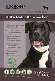 DOGBOSS Kauknochen aus 100% Pferdehaut für Hunde 5er Pack 17 cm – Bild 1 von 5