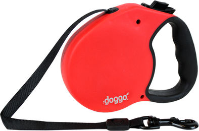 Doggo Everyday Rollleine für Hunde in Rot mit schwarzem Soft-Grip-Griff Größe S mit 33 m Leinenlänge – Bild 1 von 5