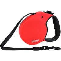 Produktbild von Doggo Everyday Rollleine für Hunde in Rot mit schwarzem Soft-Grip-Griff Größe S mit 33 m Leinenlänge