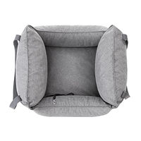 Produktbild von DOGGY Autositz für kleine Hunde als Hundebett und Hundekissen aus OEKO-TEX Stoff in Grau 55 x 60 cm