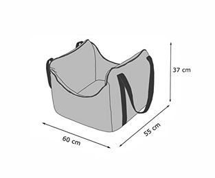 Produktbild von DOGGY Autositz für kleine Hunde Schwarz OEKO-TEX Stoff 55 x 60 cm