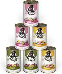 DOGGY Dog Adult Sensitive Nassfutter Mixpaket aus Pastete mit Huhn, Lamm und Kaninchen, getreidefrei, 6 x 400 g - 6 x 400 g – Bild 1 von 4