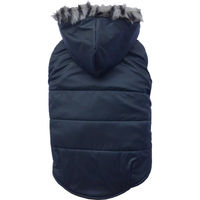 Produktbild von Doggy Dolly Hundejacke Wintermantel mit Kapuze und Kunstfell Schwarz Größe M