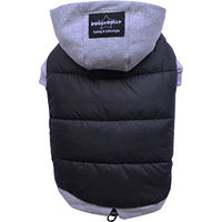 Produktbild von Doggy Dolly Wasserabweisender Hundemantel und Hundepullover für Mops und Französische Bulldogge Schwarz-Grau XL