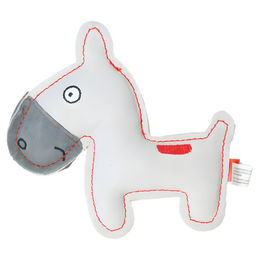 Doggy Doodles Hundespielzeug Esel aus Leder in Grau mit Quietschfunktion – Bild 1 von 2