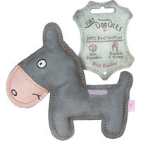 Produktbild von Doggy Doodles Hundespielzeug Esel aus Plüsch und Rindsleder Rosa 17 cm - 17 cm