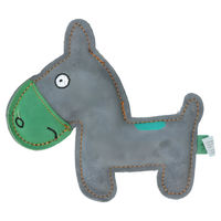 Produktbild von Doggy Doodles Hundespielzeug Esel aus Rindsleder mit Quietscher Grün 17x12cm - 17 cm