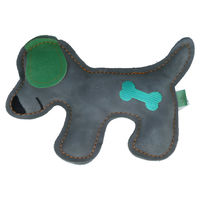 Produktbild von Doggy Doodles Plüschspielzeug für Welpen mit Quietschefunktion grün aus Leder - 17 cm