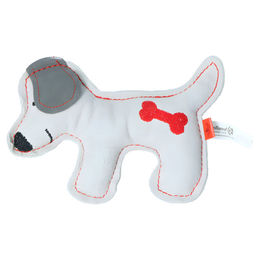 Doggy Doodles Quietschspielzeug für Welpen aus Leder in Grau – Bild 1 von 2