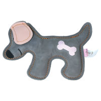 Produktbild von Doggy Doodles Quietschspielzeug für Welpen aus Leder in Rosa