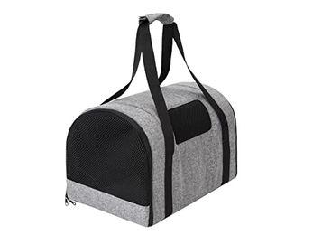 DOGGY Faltbare Transporttasche für Hunde und Katzen aus Stoff OEKO-TEX zertifiziert Bunt Grau Größe 1 27x39x28 cm – Bild 1 von 5