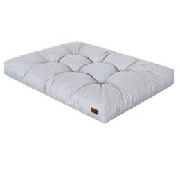 DOGGY Hundebett aus Kunstleder für kleine Hunde in Grau Grösse M 75 x 50 cm OEKO-TEX zertifiziert – Bild 1 von 8