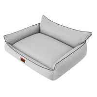 Produktbild von DOGGY Hundebett aus OEKO-TEX Ökoleinen in Grau Größe L 64 x 49 cm