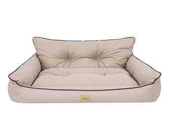DOGGY Hundebett aus Öko-Leinen in Beige XL 82 x 63 cm – Bild 1 von 3