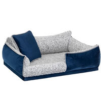 Produktbild von DOGGY Hundebett aus Plüsch für kleine Hunde in Marineblau S 45x32 cm