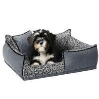 Produktbild von DOGGY Hundebett aus Plüsch für kleine und mittelgroße Hunde in Grau XL
